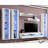 120" Modern Floating Wall Mounted Entertainment Center with 16-Color LED Lighting, High Gloss Finish-1934995937