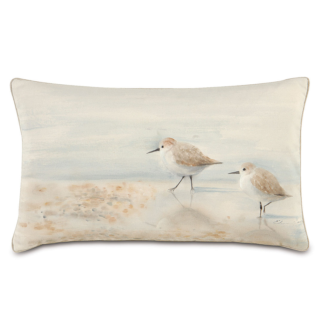 Nautical Sand Pipers Rectangular Cotton Pillow Cover and Insert Eastern Accents