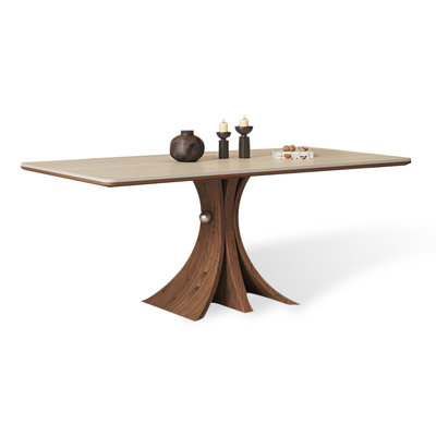 Rock board solid wood ash wood dining table