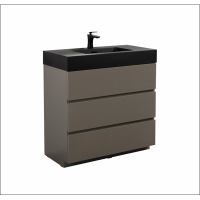 Meuble-lavabo autoportant avec grand lavabo et rangement