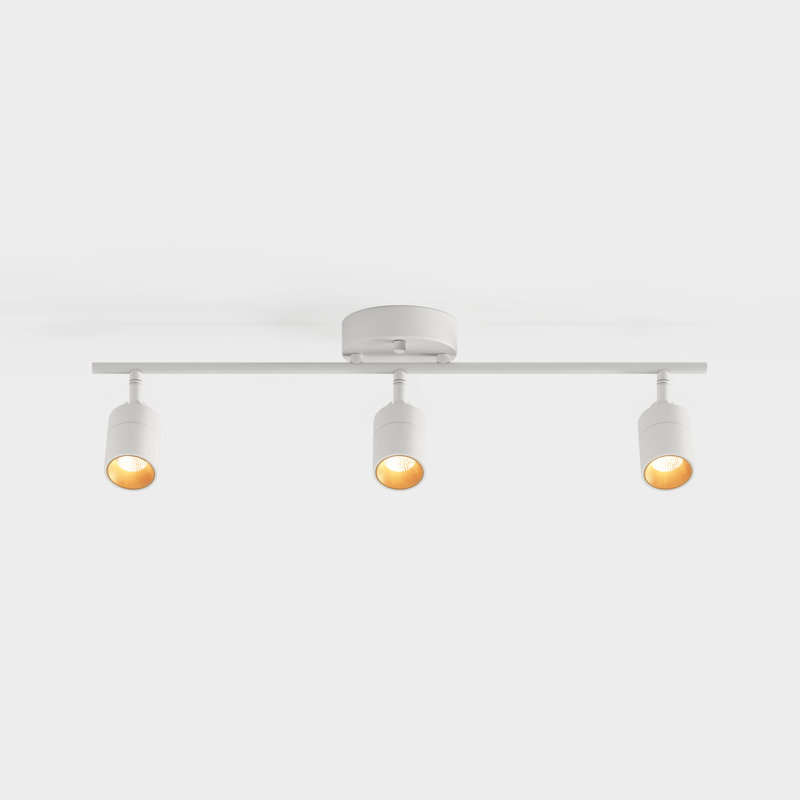 Shura Ceiling Light With Rotatable Heads, Integrated LED Bulbs,  Flush Mount Canopy, 3000K, 2240 Lumens, 3 Lights, White