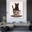 Art sur toile tendue avec trinité Fab "Trinx": Chat noir dans une tasse de thé-1813076039