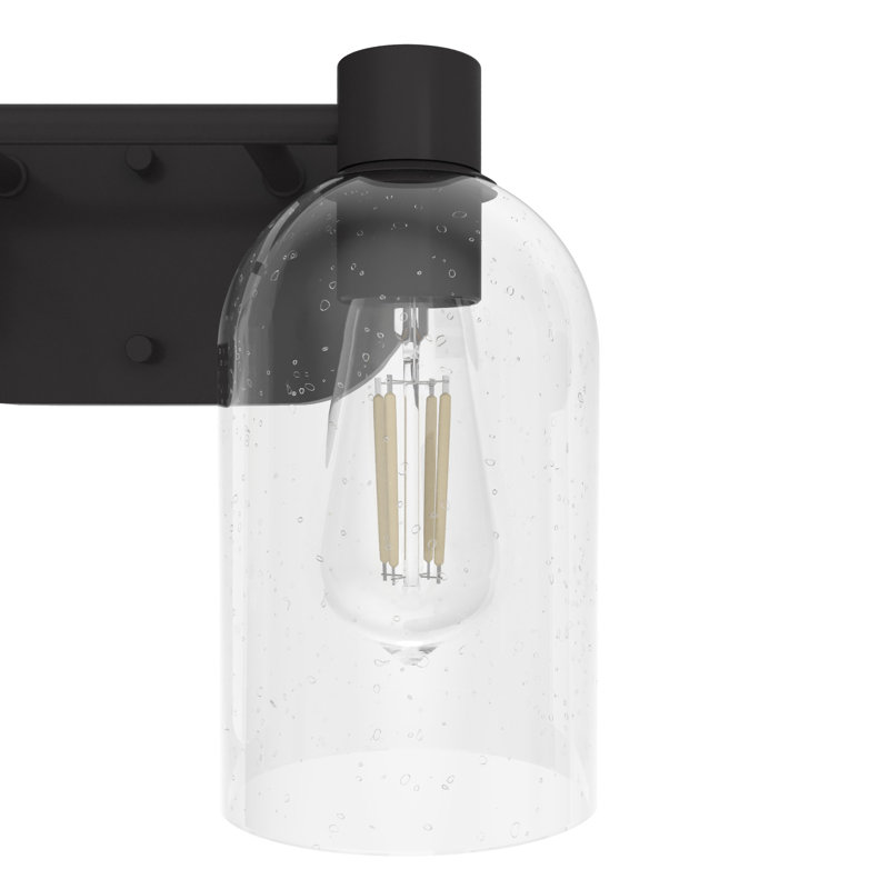 Hunter Lochemeade Noble Bronze 2 Light Vanity Wall Light Fixture, Clear, Noble Bronze
