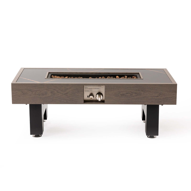 42Inch  Iron Fire Pit Table, Gray/Black