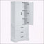 Armoire de salle de bain haute polyvalente avec rangement spacieux et design élégant