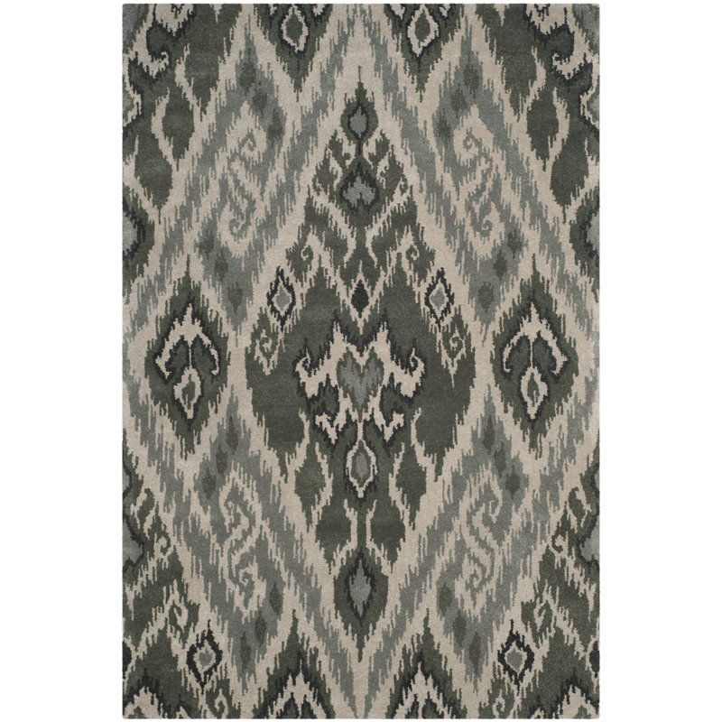 Capri Hand Tufted Wool Ikat Rug, Rectangle 5' x 8'