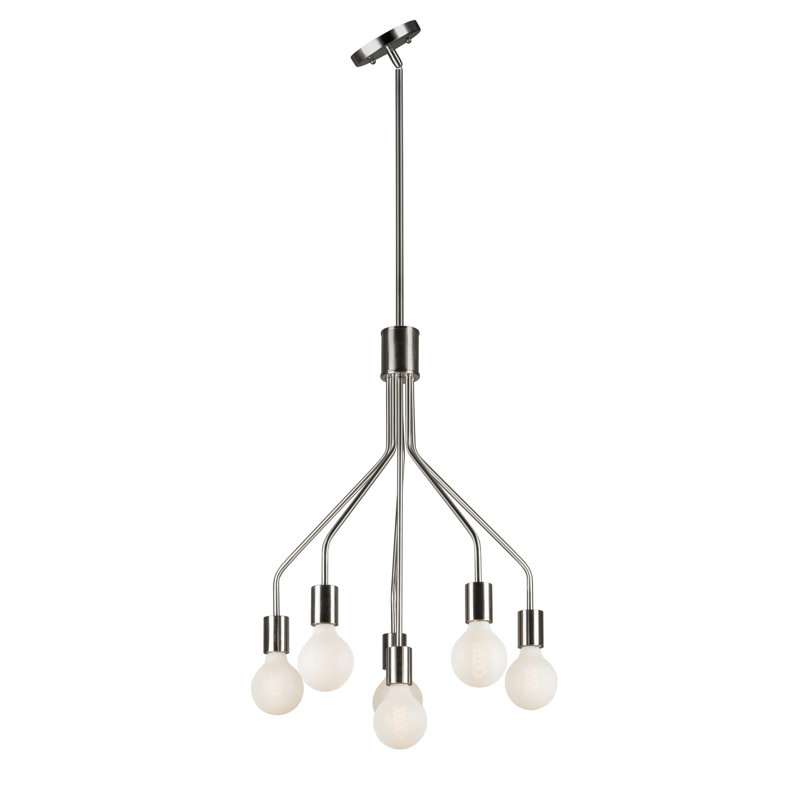 Lustree 6 lumières façon bougie/classique Lettie, Nickel brossé