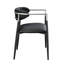 Chaise avec accoudoirs en cuir synthétique noir Gavan (ensemble de 2)