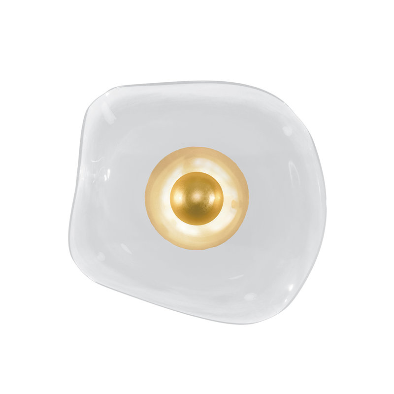 Embark LED Flush Mounted Sconce, Standard Gold Leaf, Clear