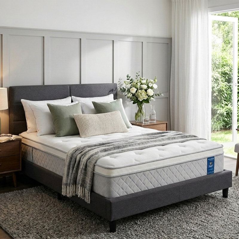 12/14‘’ Hybrid and Cooling Foam Plush Mattress, Pressure Relief, and Motion Isolation, CertiPUR-US, Mattress in a Box, Queen