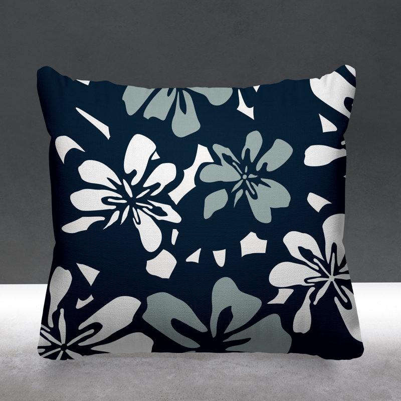 Coussin décoratif intérieur / extérieur Blakely, L 17 po x H 17 po, Bleu denim