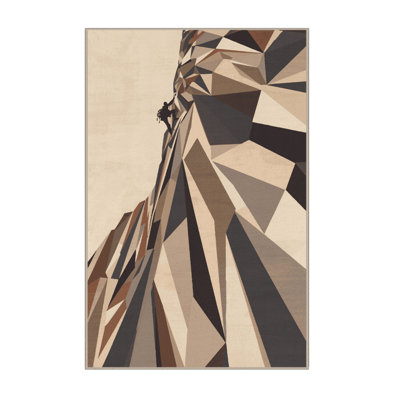 Tapis moelleux moelleux en forme de falaise à motif d'escalade rustique Ellman, 3 X 5