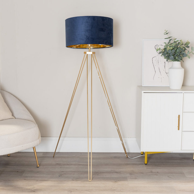 Agustiniano 141cm Polished Traditional Floor Lamp, Blue, No