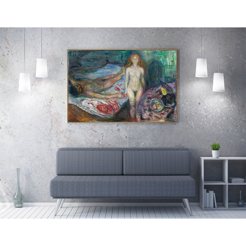 Edvard Munch's The Death of Marat Landscape Canvas Wall Art Picture Print, 76.2cm H x 114.3cm W