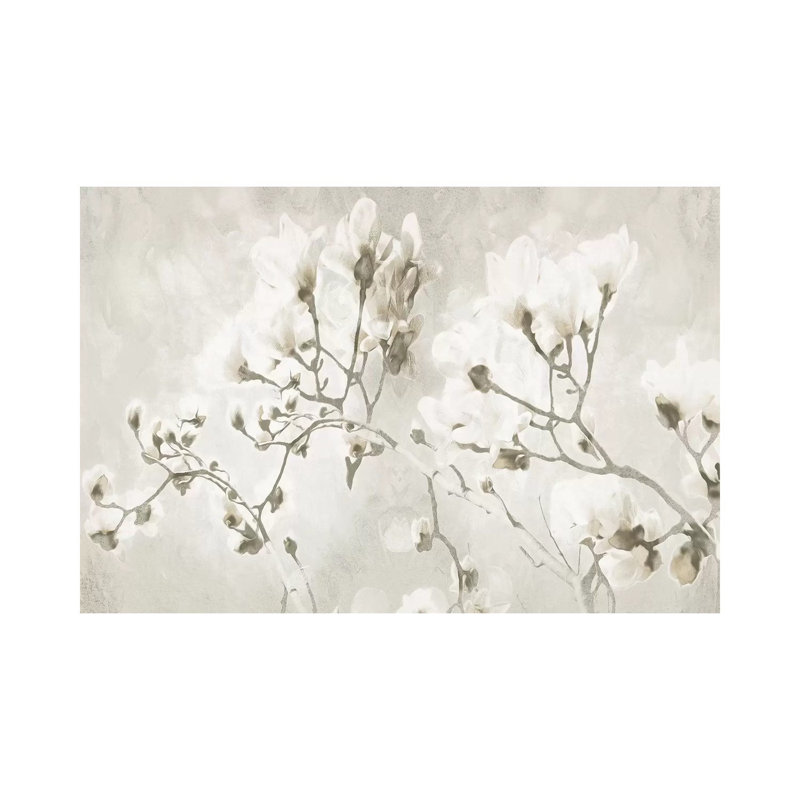 Bloom Through Cream by Milli Villa - Wrapped Canvas Painting, 20.32 cm H x 30.48 cm W