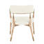 Chaise contemporaine en bois délavé blanc et tissu crème avec accent cuivre - ensemble de 2