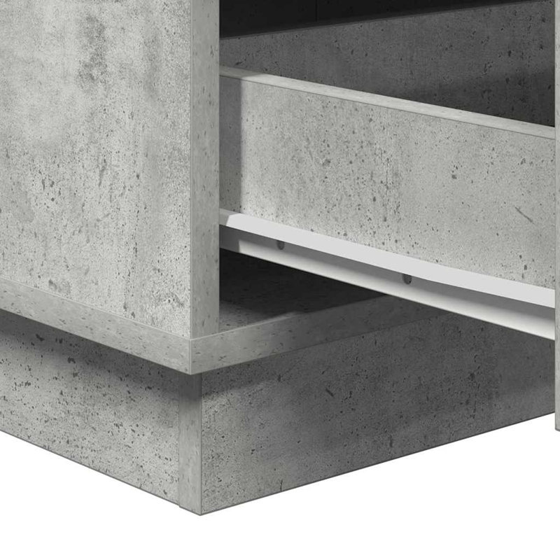 Bedside Cabinet 39 X 34.5 X 65 Cm Engineered Wood, Concrete Grey