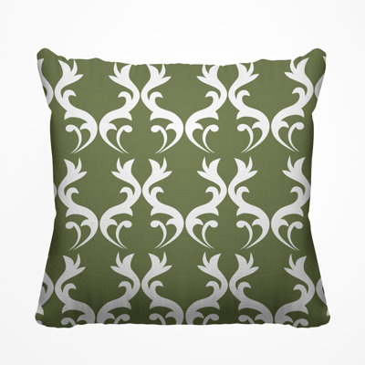 Galton Damask Outdoor Reversible Throw Pillow