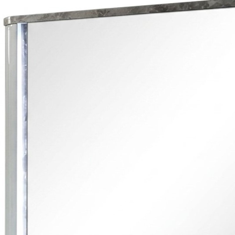 Shepard gris clair 39,5 po X P 38 po Miroir rectangulaire H