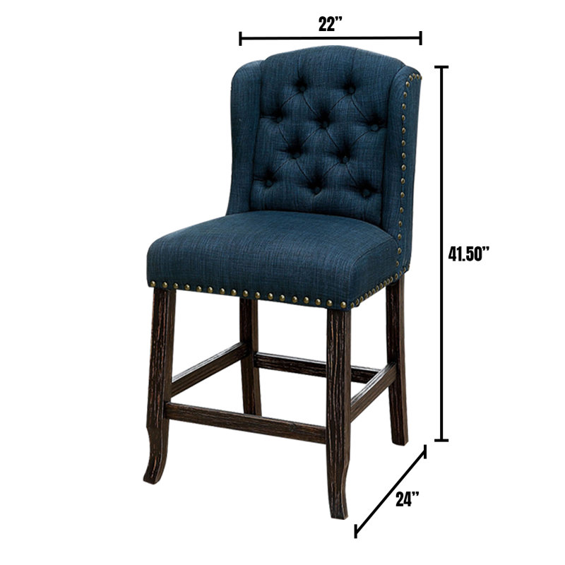 Upholstered Counter Stool with Solid Wood Frame, Counter Stool (25.25” Seat Height)