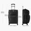 Softside Expandable Luggage with Spinner Wheels, 28 inch / 71 cm Softside Checked Large Luggage, Lightweight Checked Suitcase with Expandable Zippered Pocket and TSA Lock, Black