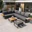 7-piece Modular Outdoor Sofa Set With Wpc Table & 10 Cm Cushions