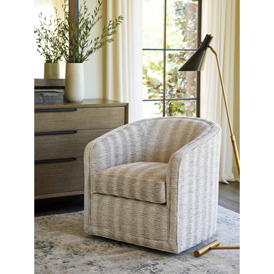 Fauteuil demi-tonneau pivotant rembourré Zanzibar