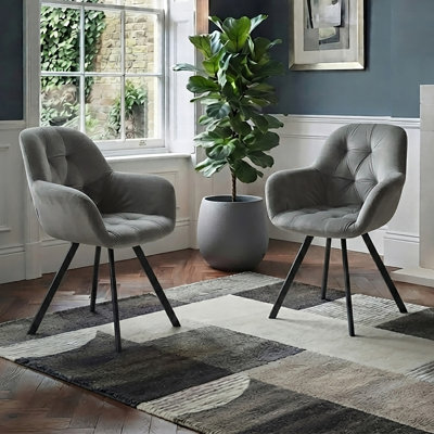 Aella Dinning Chair 2pack Grey Velvet