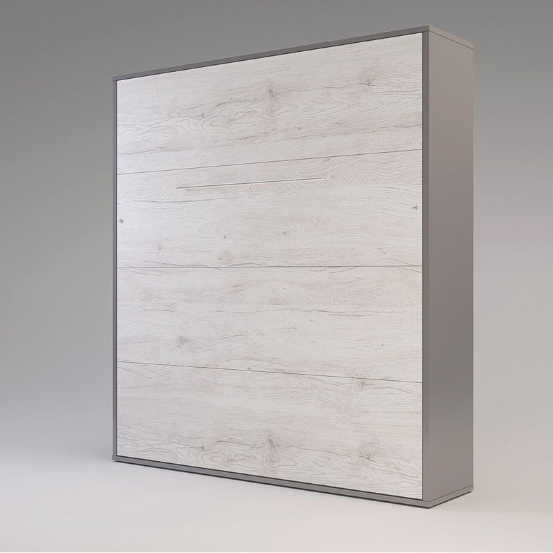 Jaciah Super King (6') Wall Bed, Gray/Monaco oak