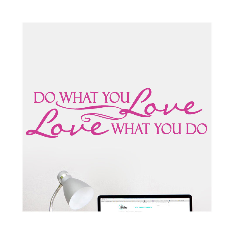 Décalcomanie murale love what you do, Rose vif