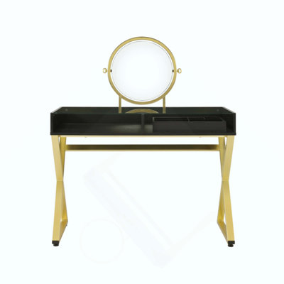 Vanity Desk With Mirror And Jewelry Tray, Perfect For Modern Bedrooms And Organized Makeup Stations.