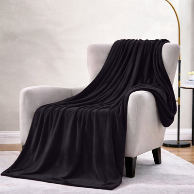 Reversible Mink Faux Fur Flannel Fleece Blanket – -Soft Plush Throw