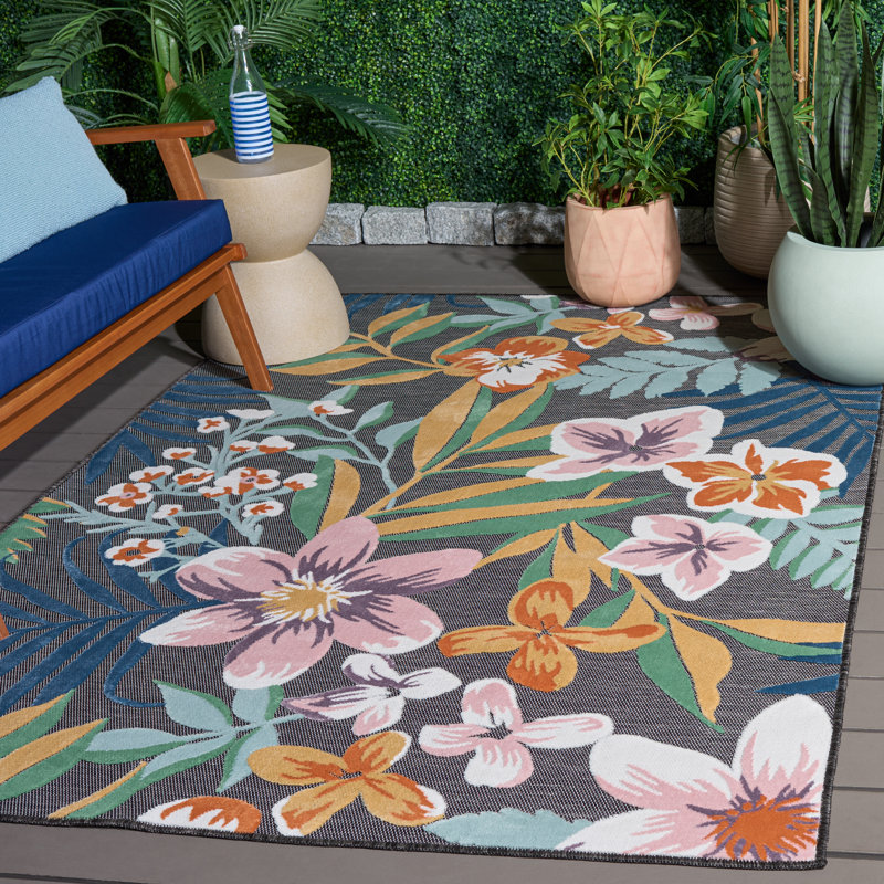 Tapis floral intérieur / extérieur Cabana 454, Rectangle 5'-1 x 7'-6