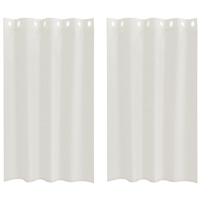 Curtains With Curtains 2 Pcs Polyester, 175cm Width x 140cm Drop, Cream