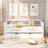 Daybed With Twin Trundle In White, Solid Wood For Multipurpose Home Use Size Trundle, Robust Construction Extra Sleeping Space