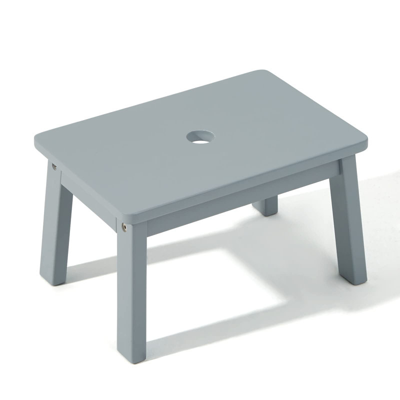 Tabouret d'appoint en bois massif Kamillia, gris
