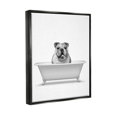 " Bulldog In Tub Bathroom Animal " by Annalisa Latella