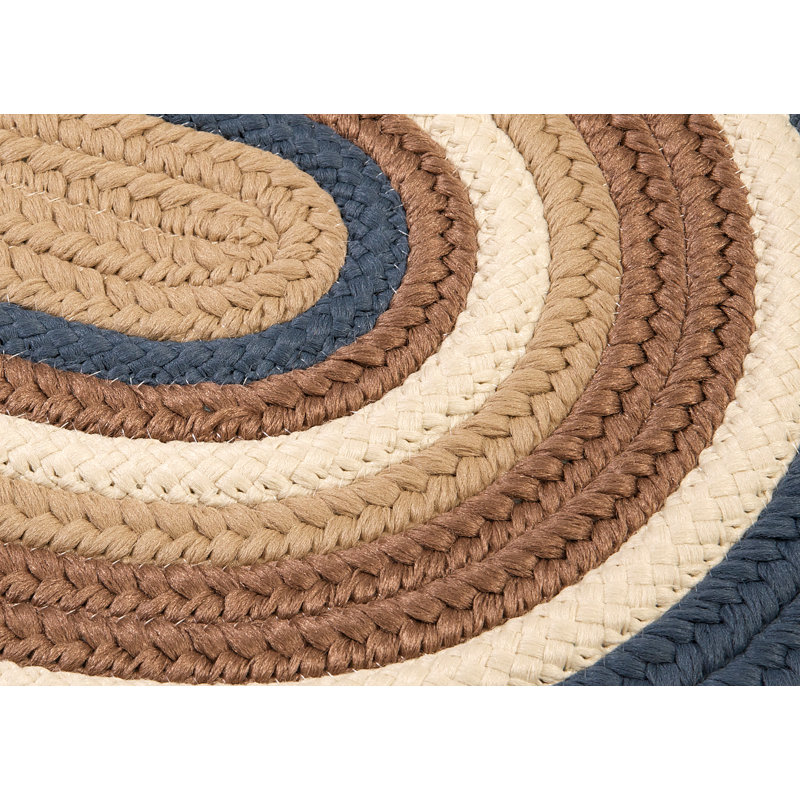 Tapis décoratif bleu tressé Talkington, Ovale 12 pi x 15 pi