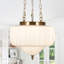 Luminaire suspendu style école 1 lumière avec abat-jour en verre menthe / baptiste Baptiste Belby pour chambre à coucher, salle à manger, couloir, îlot de cuisine-375304542-387424795