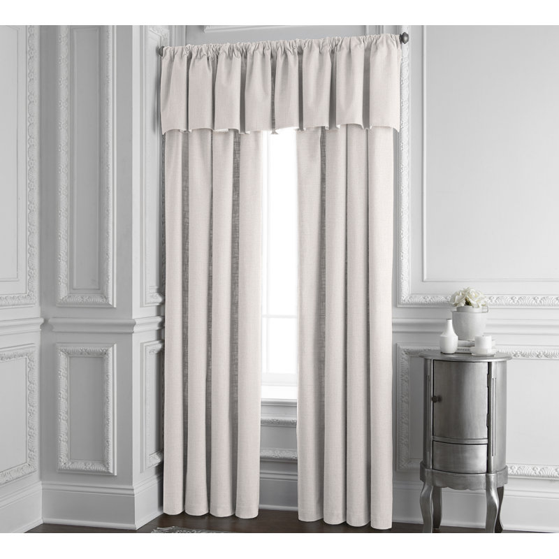 London Solid Room Darkening Rod Pocket Single Curtain Panel, 50" W x 120" L, Ivory