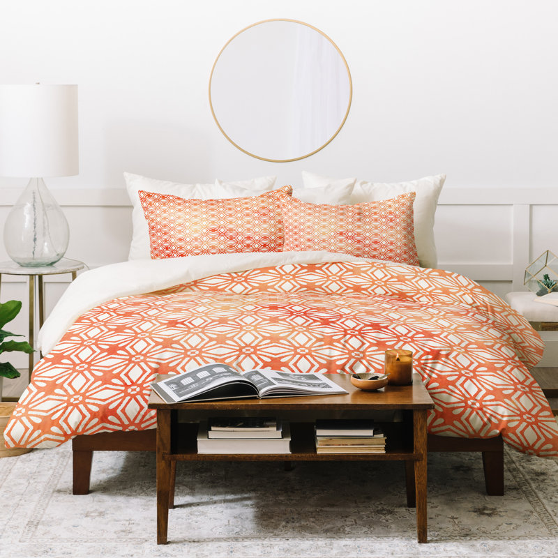 Modern & Contemporary Polyester Geometric Shapes Duvet Cover, Full/Queen Duvet + 2 Shams