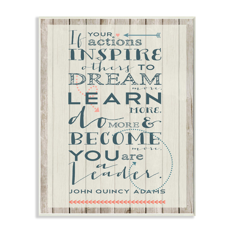 «Action Inspire Quote», reproduction d'art textuel sur toile, H 15 po x l 10 po, Plaque