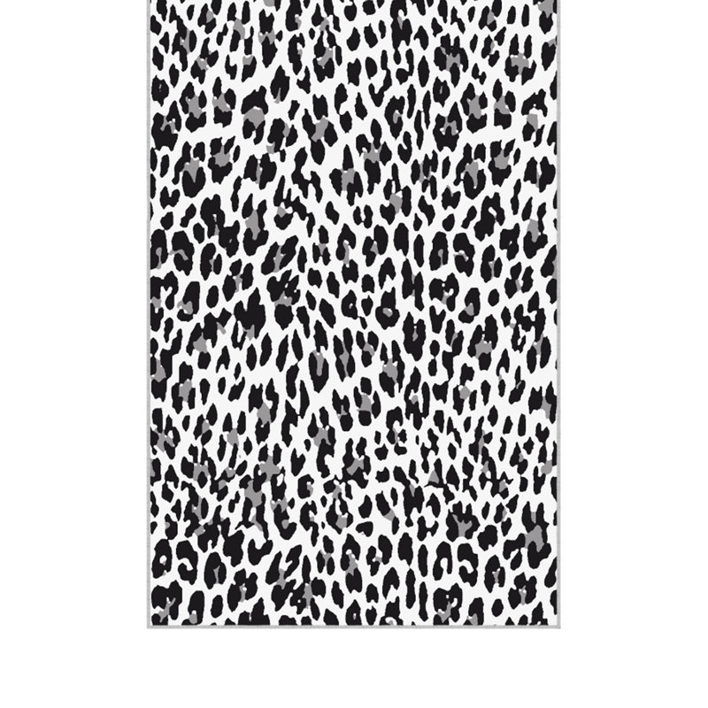 Kaira Soft Non-Slip Indoor Leopard Rug, Runner 1'10.5" x 17', Snow Leopard