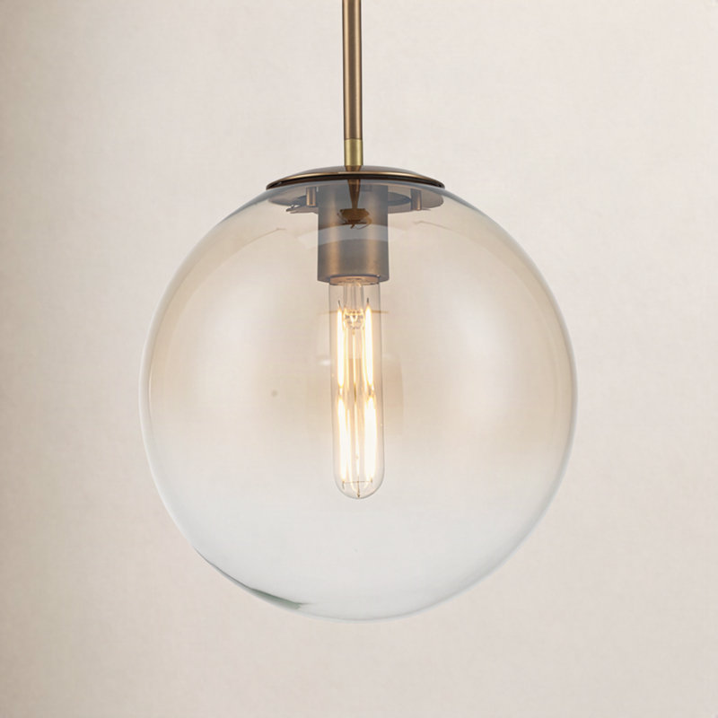Luminaire suspendu en verre 9 po, Brushed Gold