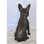 Statue de chien Boston Terrier heureux assis en bronze, taille: 7 po x 13 po x H 17 po