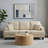 84" Corduroy Sofa with USB Charging Ports, Built-In Cup Holders & Side Pockets – Upholstered Living Room Couch-1752435824