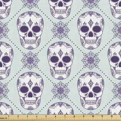 Geisler Flower with Skulls Fabric