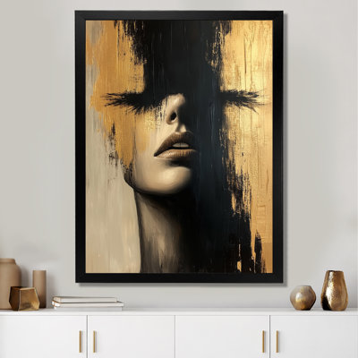 Silhouette dorée Muse - Portrait d'une femme sur toile