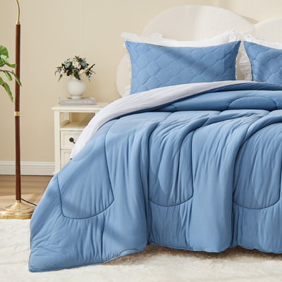 Full Comforter Set for Kids and Teens – 3 Pcs All-Season Bedding with Skin-Friendly Lightweight Quilt & Pillowcase