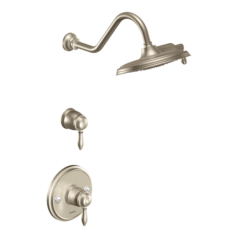Robinet de douche thermostatique avec poignée levier Weymouth Exacttemp, Nickel brossé